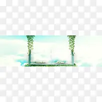 淘宝护肤清新背景banner