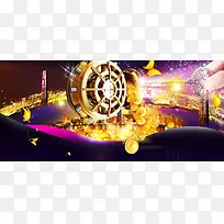 大气炫酷企业文化成功金融理财背景banner