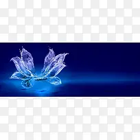 淘宝护肤品蓝色梦幻水花背景
