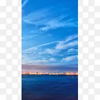 蓝色大海夜景手机端H5背景