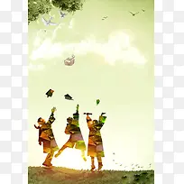 创意毕业季海报素材背景