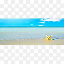 蓝色海洋沙滩背景