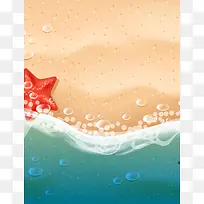 卡通质感夏季清凉促销海岸沙滩背景素材