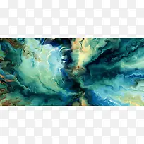 蓝色的抽象效果油彩