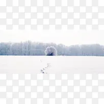 冬季雪景蓝天白云背景图