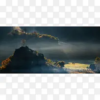 树林雾气背景