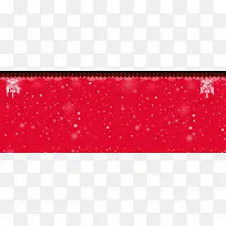 中国风带雪花红色海报banner