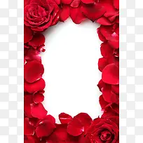 红色玫瑰花框