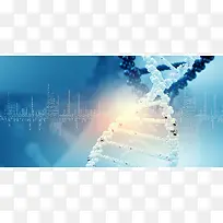 渐变DNA结构海报背景