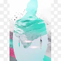 人物扁平几何海报