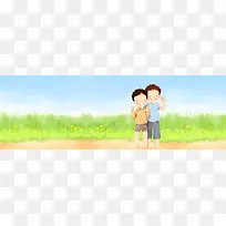家庭哥俩漫画背景banner