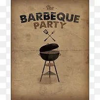 美式休闲BBQ烧烤聚会海报背景
