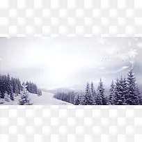 淘宝大气冬天雪景全屏背景