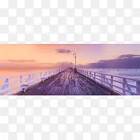 旅游夕阳下海景唯美背景banner