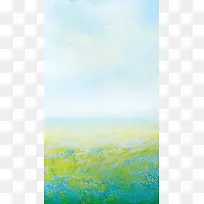 绿色手绘H5背景
