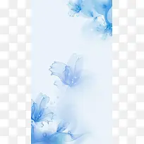 蓝色梦幻花朵化妆品H5背景