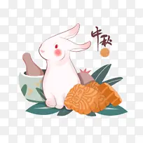 中秋节日玉兔装饰图案元素