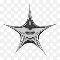 蒸汽波 酸性 星星 银色 金属 拉丝