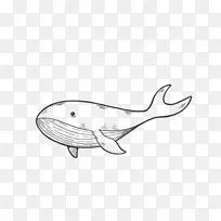 鲸鱼线稿简笔画