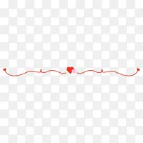 情人节红色曲线爱心分割线
