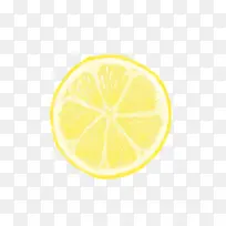 黄色柠檬片手绘