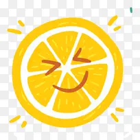 手绘橘片 柠檬片  卡通柠檬水果元素