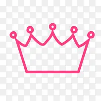 手绘粉色王冠元素