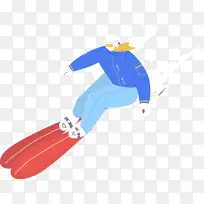 手绘滑雪运动