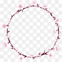 唯美粉色樱花花环