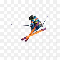 滑雪在空中的滑雪运动员