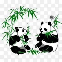 只是上了色熊猫吃竹子