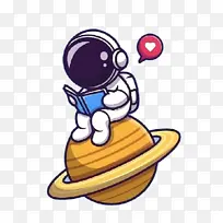 坐在星球上的宇航员