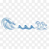 手绘海浪国潮元素