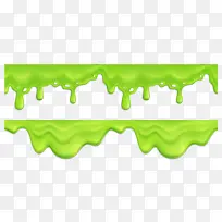 绿色流动液体边框Png