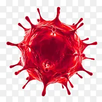 红色Covid 19细菌3D渲染病毒图片