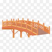 国潮拱桥手绘插画素材