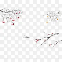 冬天，白雪，树枝，冬天，装饰