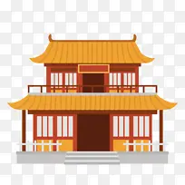 扁平风中国古寺