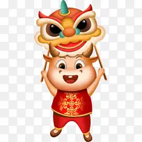卡通牛年元素01