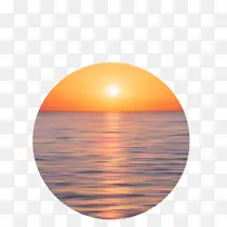 圆形图标海上日落日出