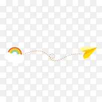 卡通可爱纸飞机彩虹分界线