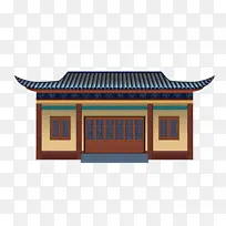 中国古风建筑手绘矢量图