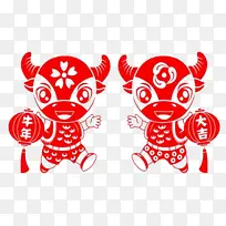 牛年剪纸图案