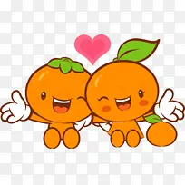 卡通 矢量 橙子 情侣 水果