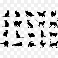黑色猫咪剪影矢量素材