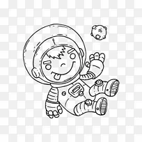 绘制宇航员着色书外层空间绘画-宇航员