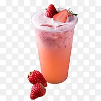 草莓果汁 奶盖 果茶 果饮