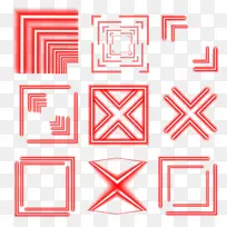红色四边形霓虹光效