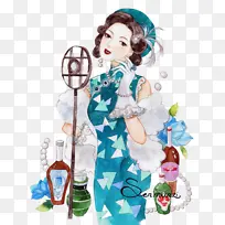 卡通唱歌美女