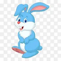 可爱卡通蓝色兔子